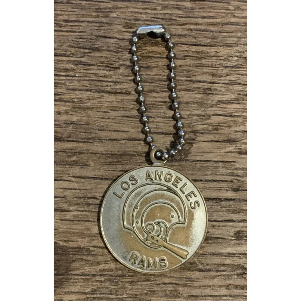 Vintage Los Angeles Brass Rams Team NFL Key Ring Keychain Pendant